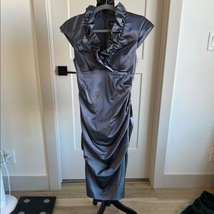 Formal Gray Satin Dress